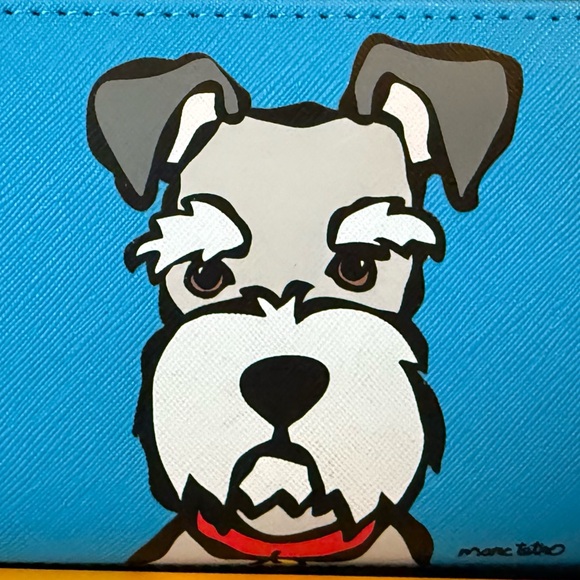 Marc Tetro NWT Vibrant Blue Wallet Featuring Cute Schnauzer Printed Dog (P208) - Picture 3 of 8